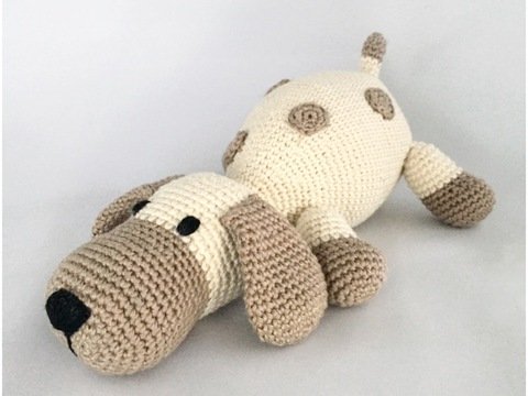 Spaß Häkelanleitung eines Hundes mit Punkten