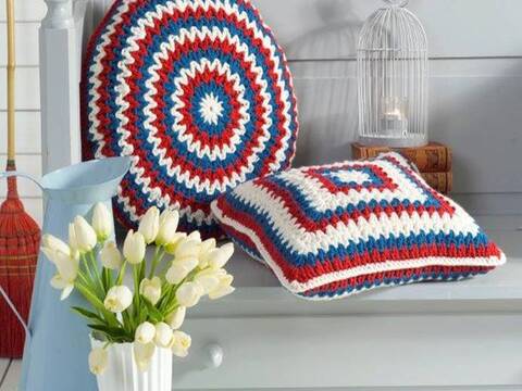 Kissen quadratisch und rund häkeln