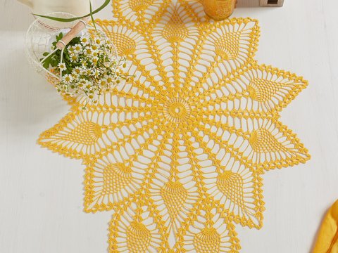 Gelber Läufer Häkeln