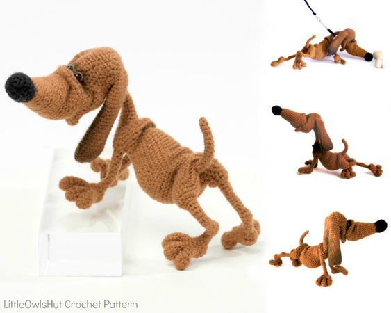 134 Crochet Pattern Dog Dachshund Genreh - Amigurumi PDF file by Chirkova Cp