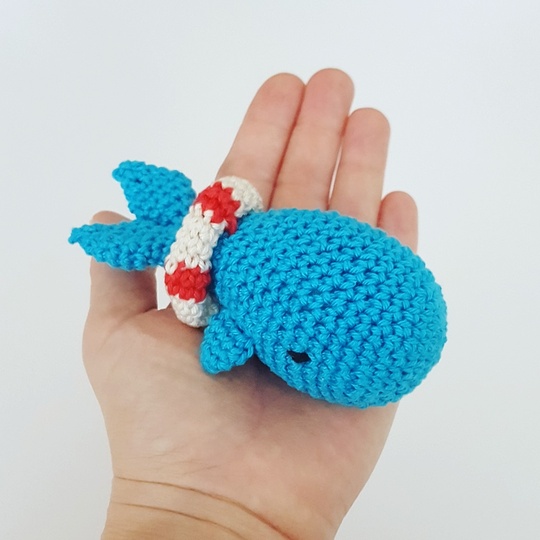 Kinderwagenkette Wal mit Rettungsring Fischen und Seestern, H&auml;kelanleitung