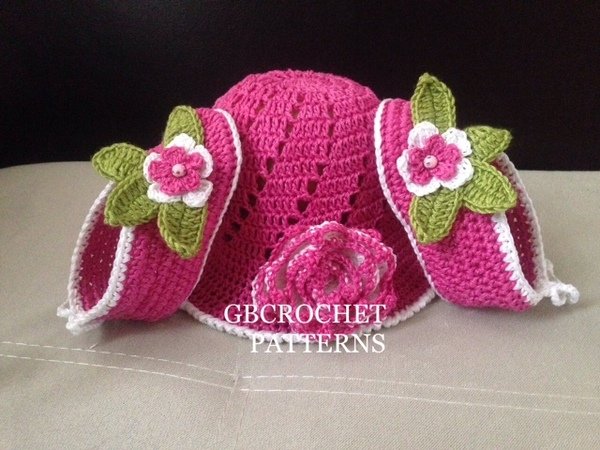 Mom and baby spring and Summer Crochet Baby to Adult Size Sun Hat, Mom and child Newborn to Adult Large Us and Uk pattern