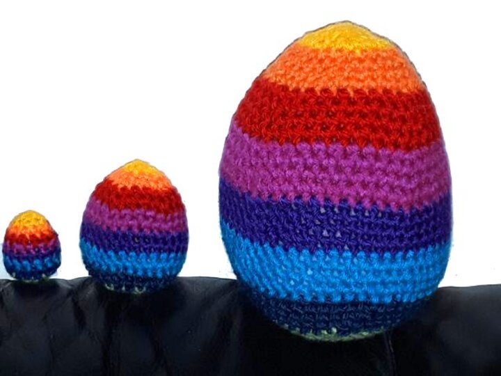 e-Book * kunterbuntes Maxi-XL-Eier * Amigurumi, Osterei, pdf-Datei, Häkelanleitung Maxiei, buntes XL-Häkelei