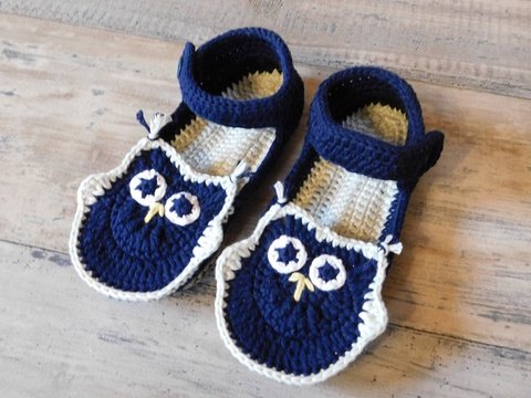 Häkelanleitung Eulenschuhe Gr. 24-31