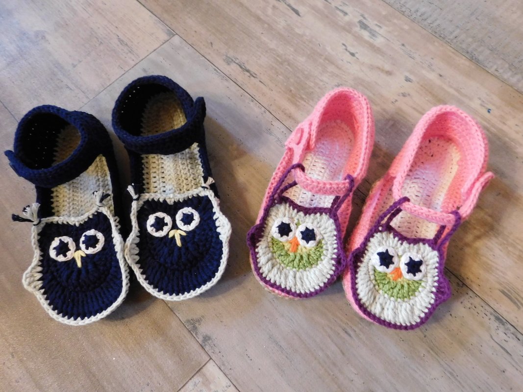 Häkelanleitung Eulenschuhe Gr. 24-31 - Bild 2
