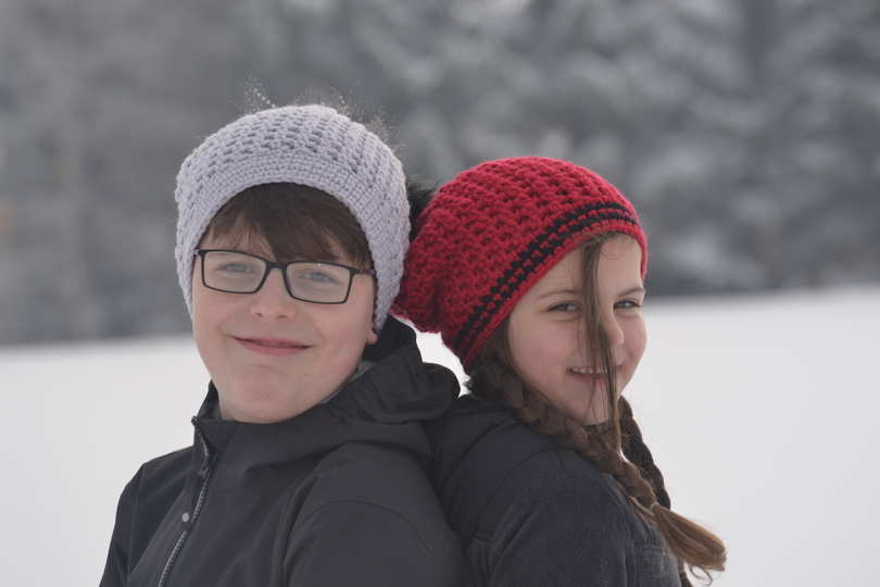 - RUBY - Beanie alle Größen alle Größen, Winterbeanie mit Pelzbommel, ausführliche Größentabelle,