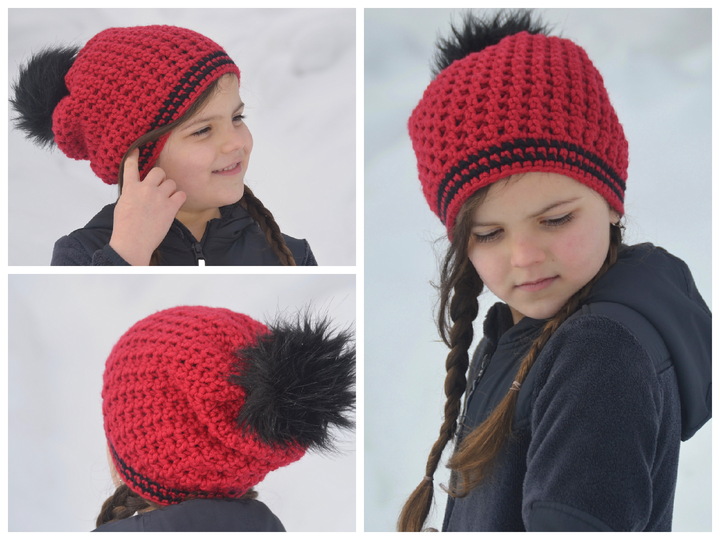 - RUBY - Beanie alle Größen alle Größen, Winterbeanie mit Pelzbommel, ausführliche Größentabelle,