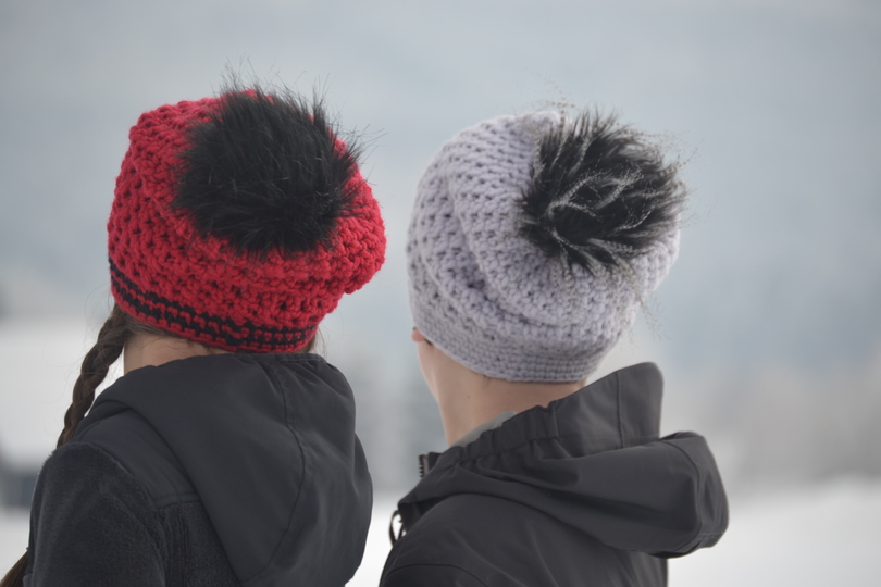 - RUBY - Beanie alle Größen alle Größen, Winterbeanie mit Pelzbommel, ausführliche Größentabelle,
