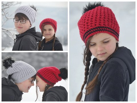 - RUBY - Beanie alle Größen alle Größen, Winterbeanie mit Pelzbommel, ausführliche Größentabelle,