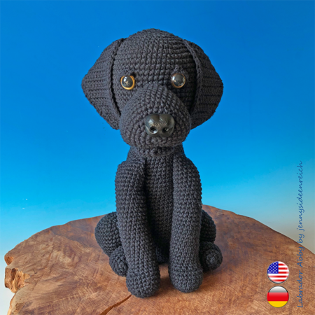 Crochet Pattern Abby the lab, crochet a sitting dog, amigurumi dog by jennysideenreich