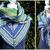 Strickanleitung für Dreieckstuch mit Anhängern | 3-Eckstuch "BlueGreenWhite"