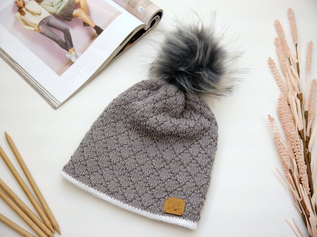 Strickanleitung - Wendemütze mit Farbverlauf &amp; Rautenmuster – No.154