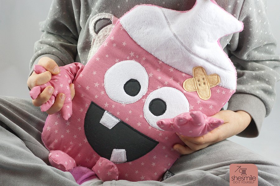 Wärmflaschenbezug "Theo Tröster" (Nähanleitung &amp; Schnittmuster)