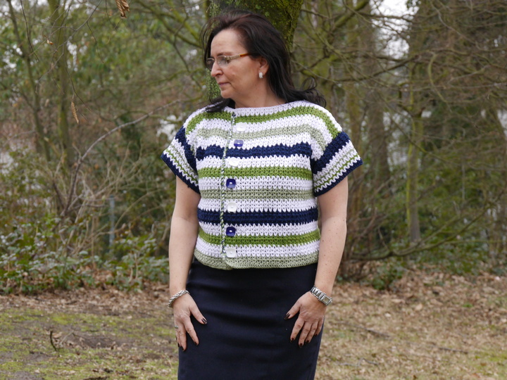 Häkelanleitung Weste/Jacke unisize Frühlingserwachen