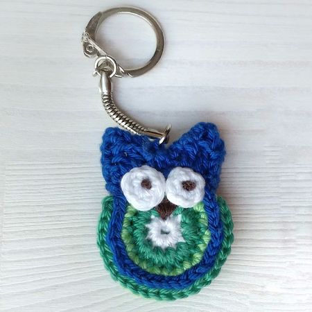 Crochet Pattern Owl Jewlry, pendant, earrings, key chain