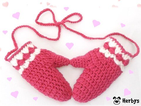 Häkelanleitung Babyfäustlinge "Zuckersüß"