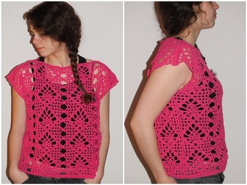 Häkelanleitung Netzshirt Etosalia alle Größen schnell gehäkelt