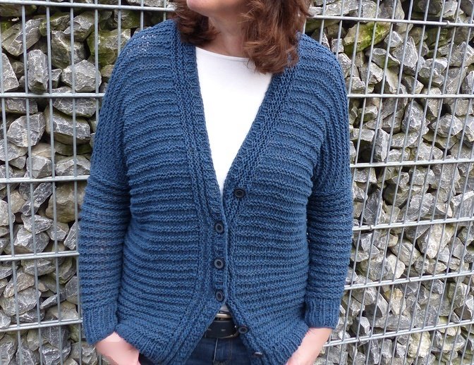 Baumwoll-Cardigan im Rippenmuster, E-Book, PDF