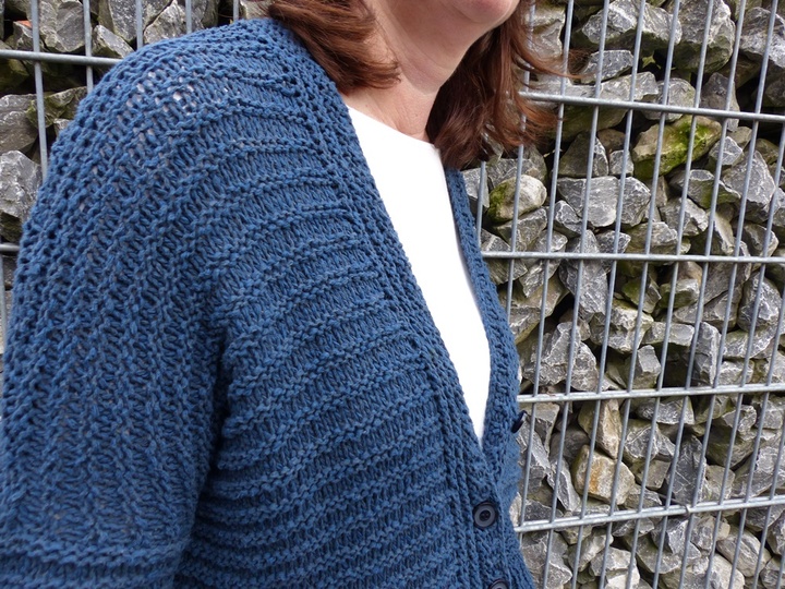 Baumwoll-Cardigan im Rippenmuster, E-Book, PDF