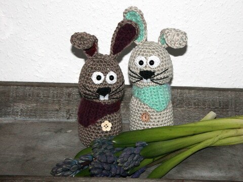 Osterhasen im Doppelpack Häkelanleitung