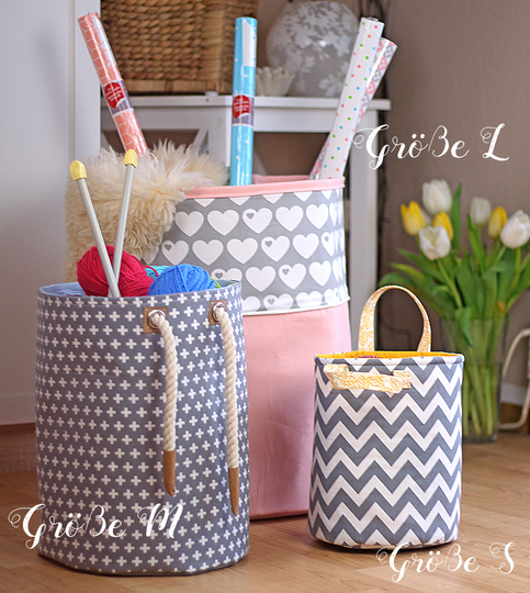 Schnittmuster Korb Stoffkorb Wäschekorb nähen