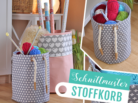 Schnittmuster Korb Stoffkorb Wäschekorb nähen