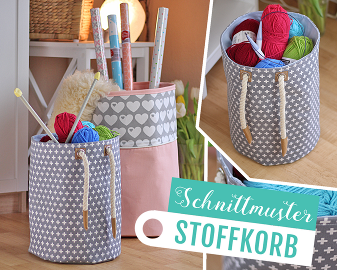 Schnittmuster Korb Stoffkorb Wäschekorb nähen