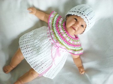 Babykleid Häkelanleitung in 4 Größen