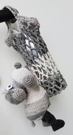 Hund Waldi + Netz, Kinder Einkaufsnetz häkeln