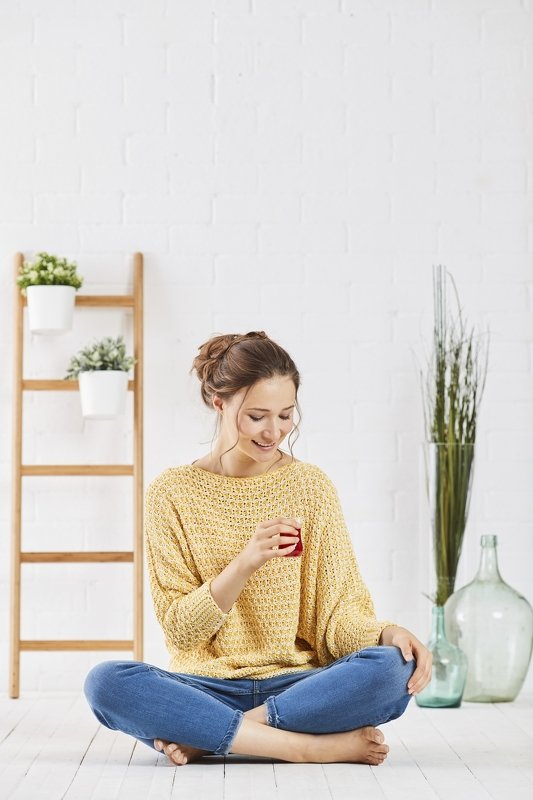 Fledermauspulli "Harmonie" tunesisch Häkeln - Bild 3