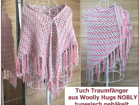 Tuch Traumfänger - tunesisch Häkeln