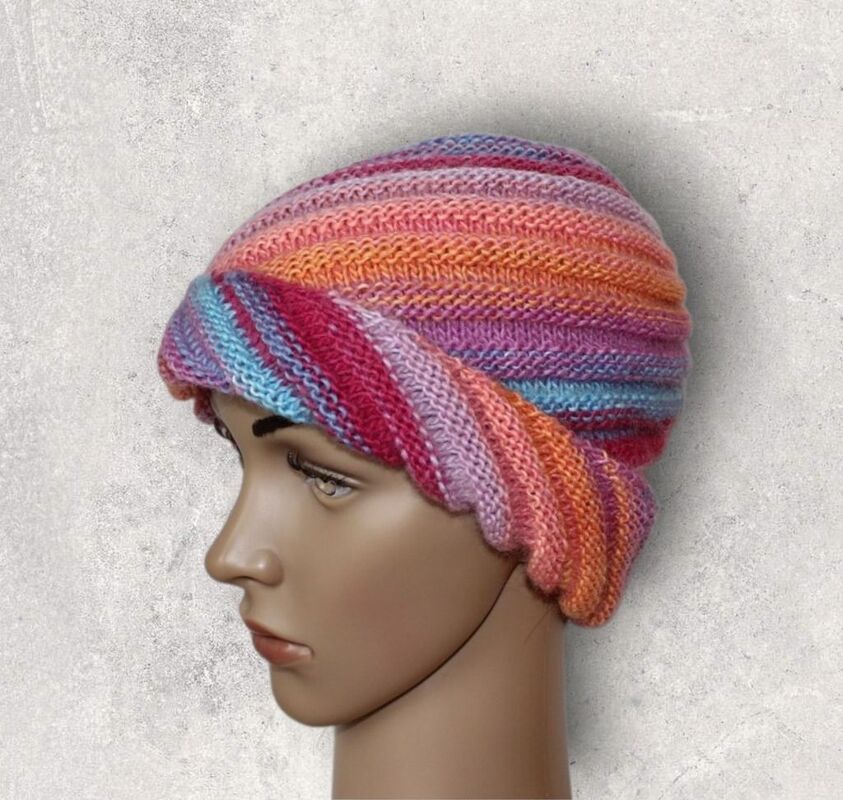 Strickanleitung Wirbel-Beanie, Spiralmütze für Erwachsene   #133