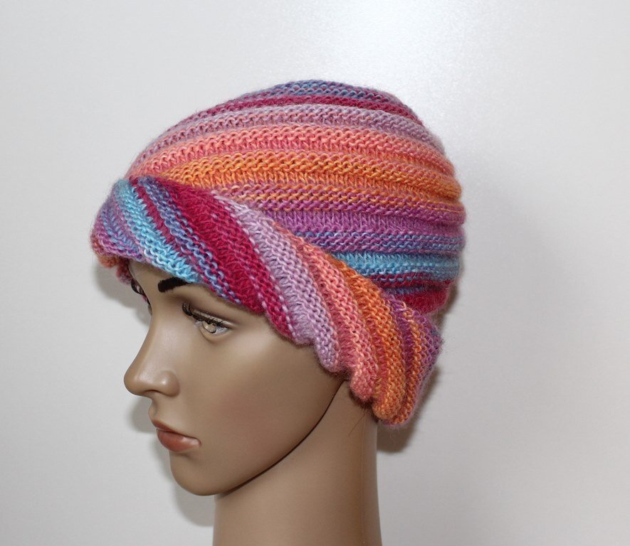 Strickanleitung Wirbel-Beanie, Spiralmütze für Erwachsene   #133