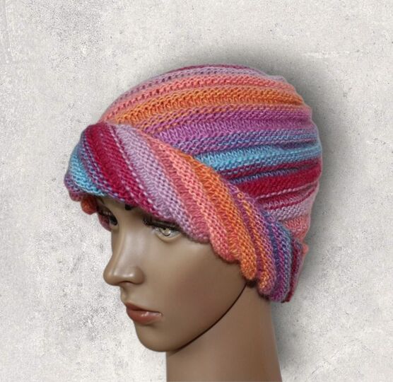Strickanleitung Wirbel-Beanie, Spiralmütze für Erwachsene   #133