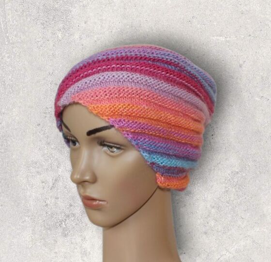 Strickanleitung Wirbel-Beanie, Spiralmütze für Erwachsene   #133