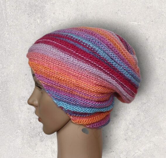 Strickanleitung Wirbel-Beanie, Spiralmütze für Erwachsene   #133