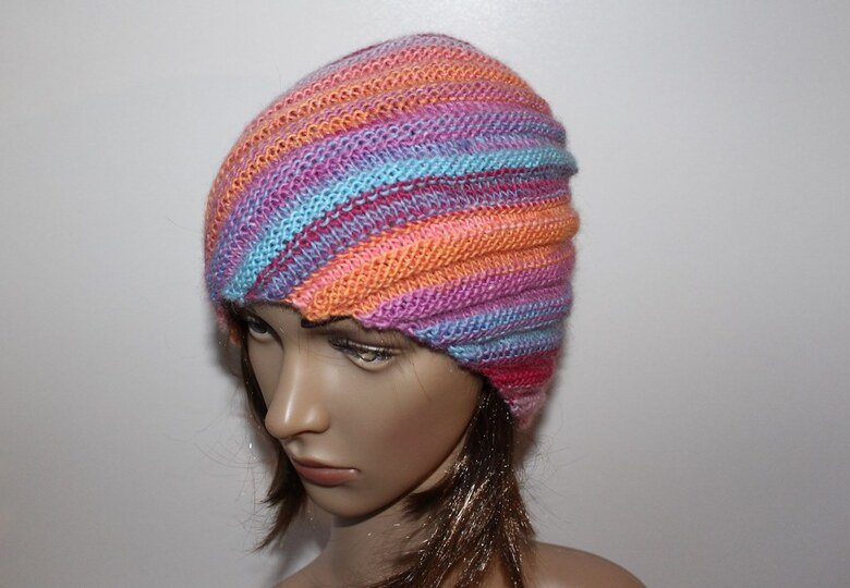 Strickanleitung Wirbel-Beanie, Spiralmütze für Erwachsene   #133