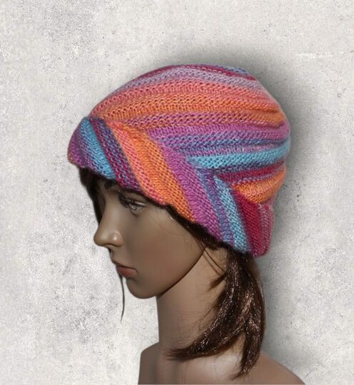 Strickanleitung Wirbel-Beanie, Spiralmütze für Erwachsene   #133