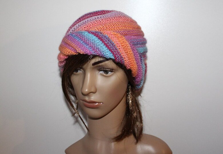 Strickanleitung Wirbel-Beanie, Spiralmütze für Erwachsene   #133