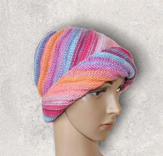 Strickanleitung Wirbel-Beanie, Spiralmütze für Erwachsene   #133