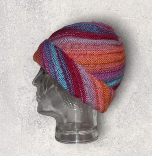 Strickanleitung Wirbel-Beanie, Spiralmütze für Erwachsene   #133