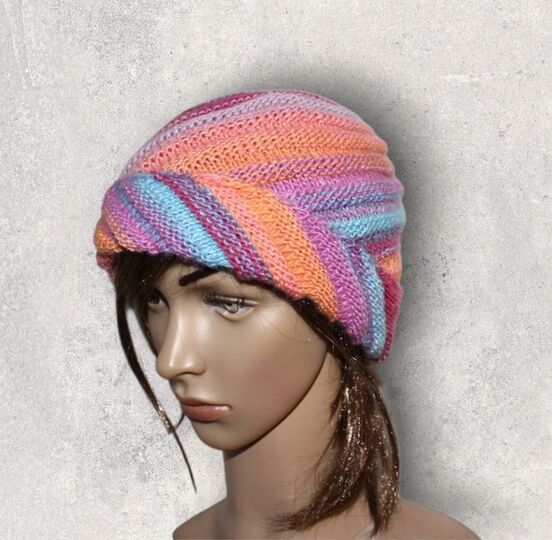 Strickanleitung Wirbel-Beanie, Spiralmütze für Erwachsene   #133
