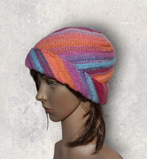 Strickanleitung Wirbel-Beanie, Spiralmütze für Erwachsene   #133
