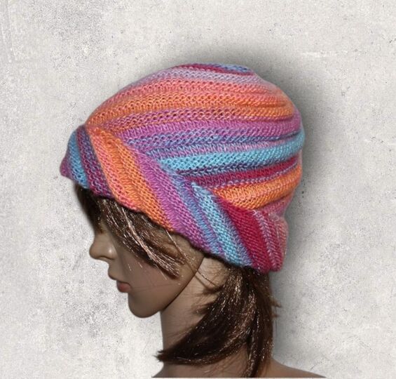 Strickanleitung Wirbel-Beanie, Spiralmütze für Erwachsene   #133