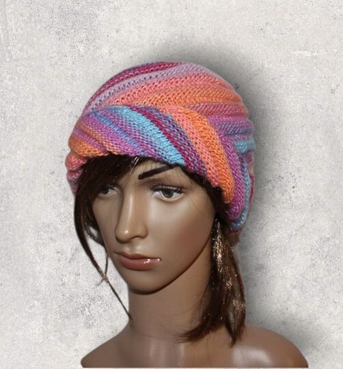 Strickanleitung Wirbel-Beanie, Spiralmütze für Erwachsene   #133