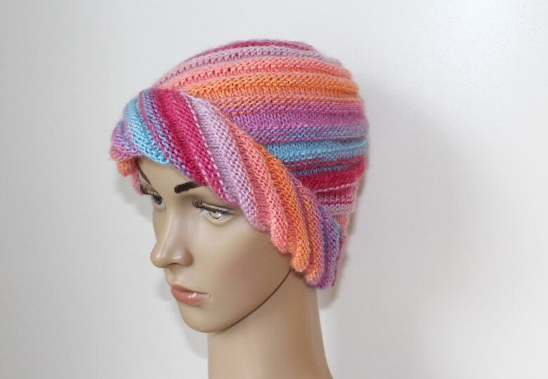 Strickanleitung Wirbel-Beanie, Spiralmütze für Erwachsene   #133