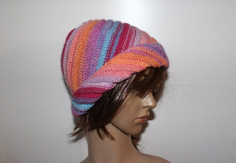 Strickanleitung Wirbel-Beanie, Spiralmütze für Erwachsene   #133