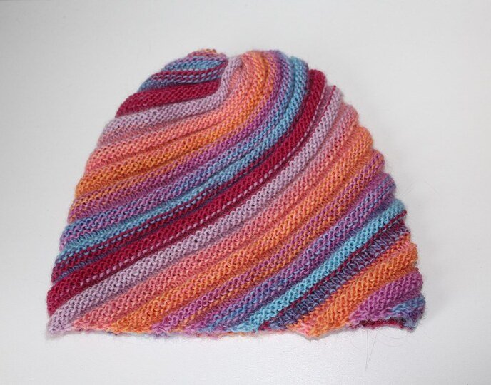 Strickanleitung Wirbel-Beanie, Spiralmütze für Erwachsene   #133