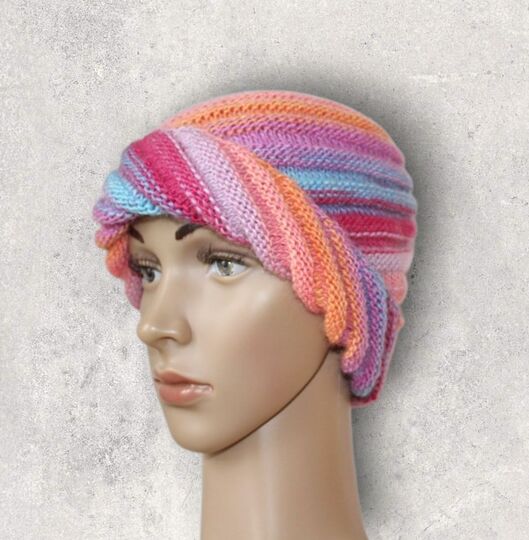 Strickanleitung Wirbel-Beanie, Spiralmütze für Erwachsene   #133