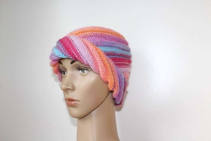 Strickanleitung Wirbel-Beanie, Spiralmütze für Erwachsene   #133